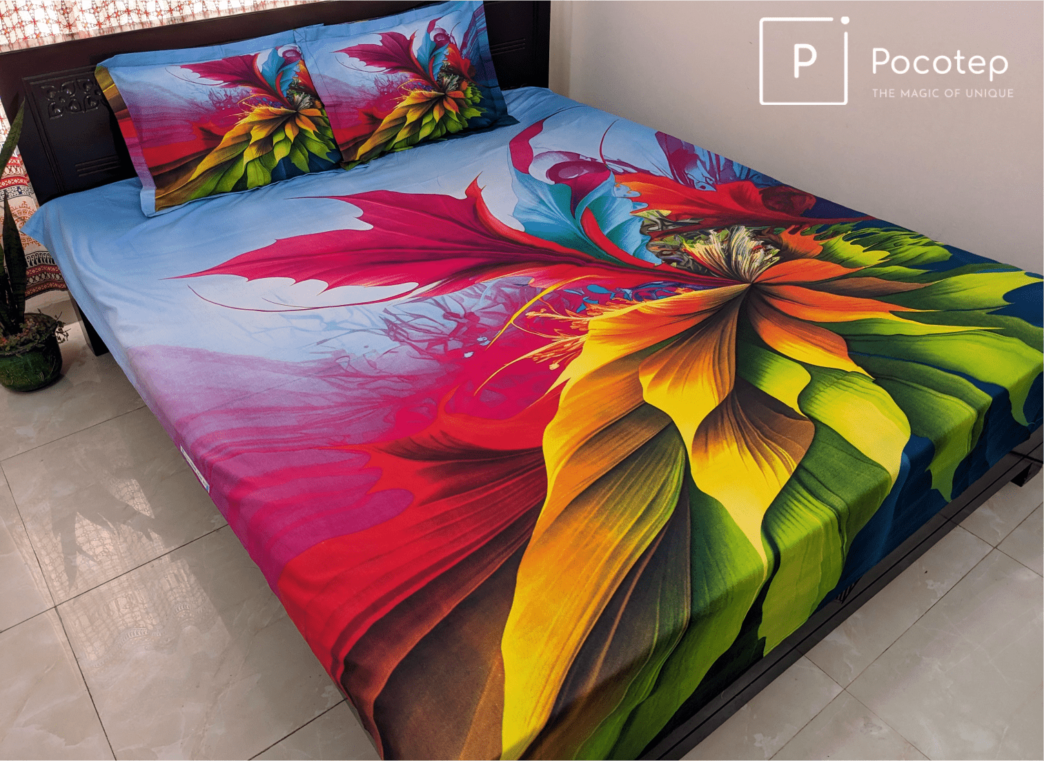 100% Twill Fabric High Quality Standard Design Bedsheet  (৩ পিসের সেট)